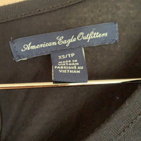 American Eagle Outfitters Long Sleeves Black Top XS Lace Shoulder - Picture 4 of 11